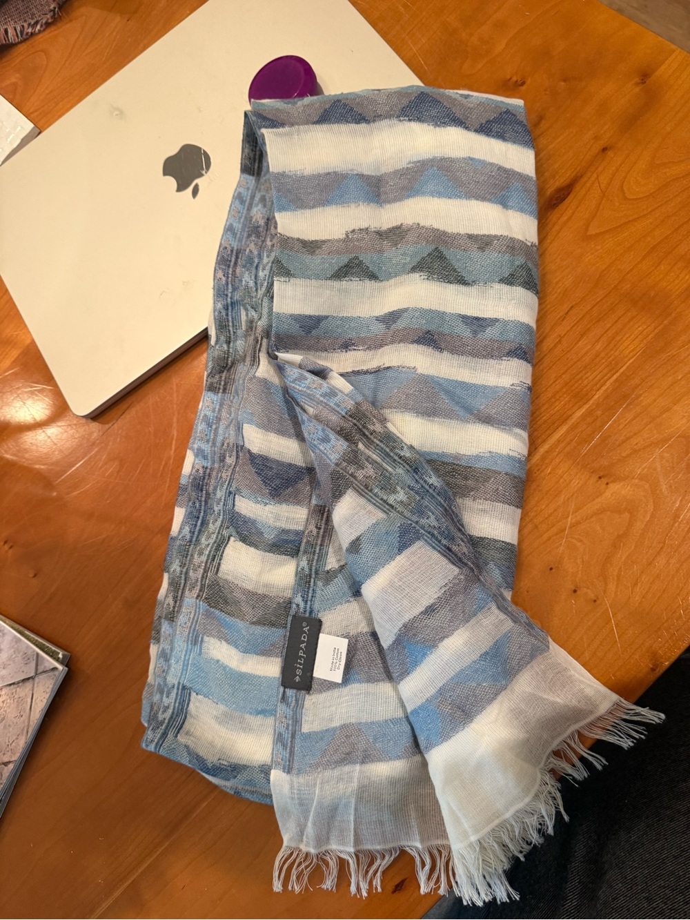 Silpada ladies, 100% cotton scarf; 80 inches long by 26 inches wide; never worn